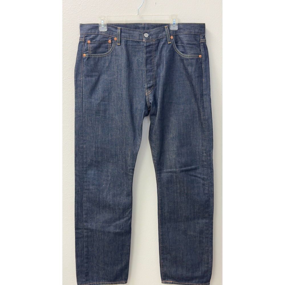 Levi's 501 Original Fit Jeans Mens 36x32 Dark Indigo Button Fly Denim Americana